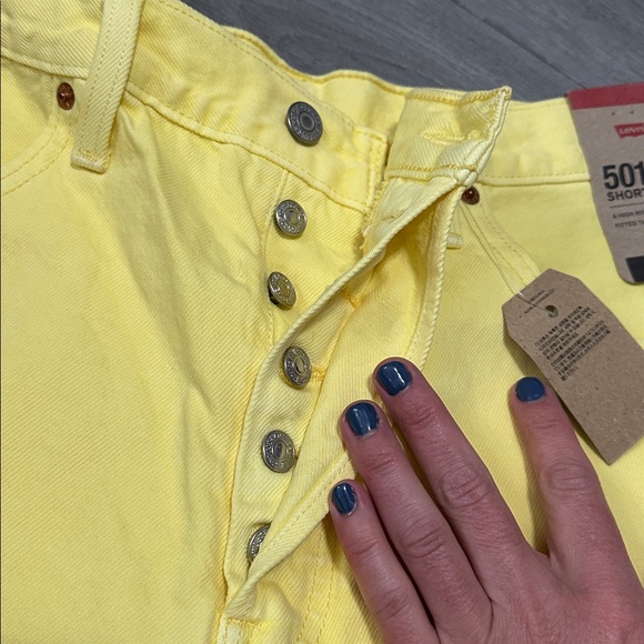 Levi's Pants - NWT Levi's button fly Sunny Yellow Denim Shorts size 32